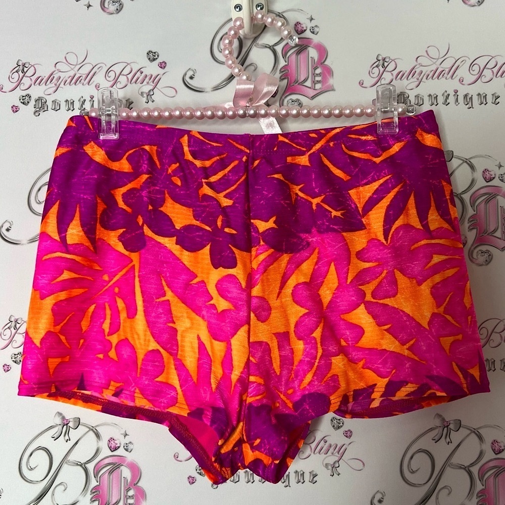 Endless sun shorts mini beach swim Hawaii flowers Vibrant Floral Shorts tropical